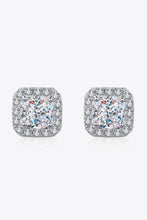 Load image into Gallery viewer, 925 Sterling Silver Inlaid 2 Carat Moissanite Square Stud Earrings