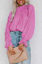 Load image into Gallery viewer, Round Neck Flounce Sleeve Blouse