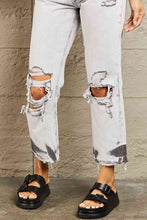 Load image into Gallery viewer, BAYEAS Acid Wash Accent Cropped Mom Jeans