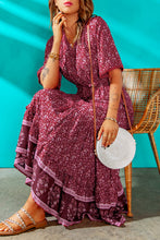 Load image into Gallery viewer, Bohemian Tassel Tie Pompom Detail Maxi Dress
