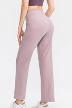 Load image into Gallery viewer, Elastic High Waist Sports Straight Leg Pants