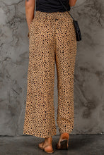 Load image into Gallery viewer, Leopard Print Wide Leg Pants with Pockets