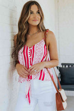 Load image into Gallery viewer, Printed Tie-Front V-Neck Cami