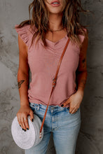 Load image into Gallery viewer, Butterfly Sleeve Ruched V-Neck Top