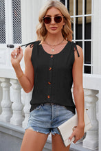 Load image into Gallery viewer, Eyelet Round Neck Wide Strap Tank