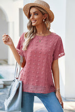 Load image into Gallery viewer, Swiss Dot Round Neck Blouse