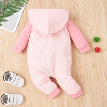 Load image into Gallery viewer, Baby Girl I HEART Raglan Sleeve Hooded Jumpsuit