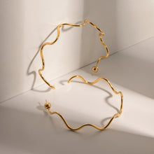 Load image into Gallery viewer, Stainless Steel Wave Shape C-Hoop Earrings