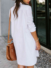 Load image into Gallery viewer, Button Up Collared Neck Long Sleeve Shirt Dress