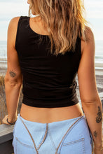 Load image into Gallery viewer, Drawstring Hem Ribbed Cropped Tank