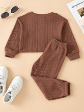 Load image into Gallery viewer, Kids Cable-Knit Print Pullover and Pants Set