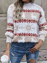 Load image into Gallery viewer, Reindeer & Snowflake Round Neck Sweater