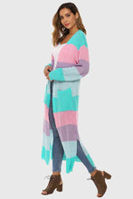 Load image into Gallery viewer, Color Block Long Sleeve Pocketed Cardigan