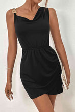 Load image into Gallery viewer, Asymmetrical Neck Sleeveless Tulip Hem Dress