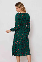 Load image into Gallery viewer, Printed Surplice Neck Long Sleeve Dress