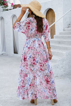 Load image into Gallery viewer, Printed Tied Half Sleeve Slit Dress