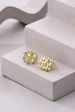 Load image into Gallery viewer, 925 Sterling Silver Woven Stud Earrings