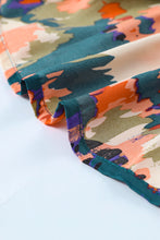 Load image into Gallery viewer, Abstract Print Belted Ruffle Hem Dress