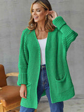 Load image into Gallery viewer, Open Front Long Sleeve Cardigan with Pockets