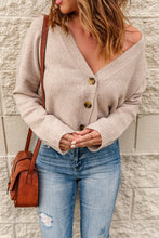 Load image into Gallery viewer, Button Down V-Neck Cropped Cardigan