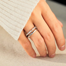 Load image into Gallery viewer, Double-Layered Zircon 925 Sterling Silver Ring