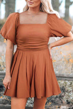 Load image into Gallery viewer, Square Neck Pleated Romper with Pockets