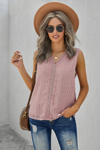 Load image into Gallery viewer, Swiss Dot Lace Detail Plunge Tank