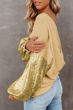 Load image into Gallery viewer, Sequin Waffle-Knit Blouse