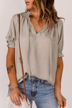 Load image into Gallery viewer, Smocked Frill Trim Flounce Sleeve Blouse
