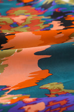 Load image into Gallery viewer, Abstract Print Belted Ruffle Hem Dress