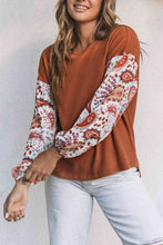 Load image into Gallery viewer, Round Neck Printed Dropped Shoulder Blouse
