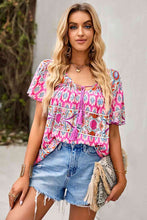 Load image into Gallery viewer, Bohemian Tied Flutter Sleeve Blouse