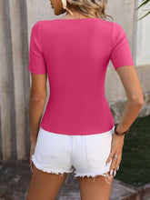 Load image into Gallery viewer, Round Neck Short Sleeve Knit Top