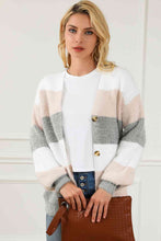 Load image into Gallery viewer, Striped ButtonUp V-Neck Long Sleeve Cardigan