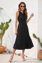Load image into Gallery viewer, Swiss Dot Tie Neck Sleeveless Dress