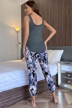 Load image into Gallery viewer, Scoop Neck Tank and Floral Cropped Pants Lounge Set