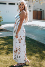 Load image into Gallery viewer, Floral Striped Print Sleeveless Maxi Dress