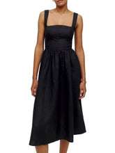 Load image into Gallery viewer, Square Neck Wide Strap Midi Dress
