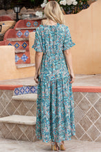 Load image into Gallery viewer, Paisley Print Flounce Sleeve Maxi Dress