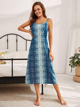 Load image into Gallery viewer, Printed Tie Shoulder Midi Night Dress