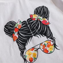 Load image into Gallery viewer, Graphic Top and Printed Flare Pants Set