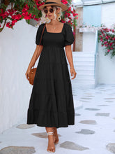 Load image into Gallery viewer, Smocked Square Neck Tiered Dress