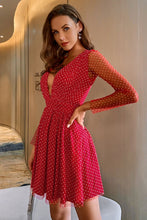 Load image into Gallery viewer, Polka Dot Deep V Mini Tulle Dress