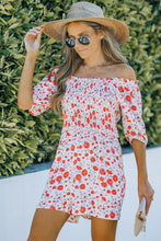 Load image into Gallery viewer, Smocked Printed Short Sleeve Romper