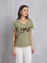 Load image into Gallery viewer, LOVE V-Neck Short Sleeve T-Shirt
