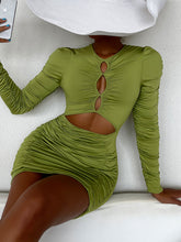Load image into Gallery viewer, Ruched Cutout Mini Dress