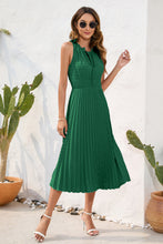 Load image into Gallery viewer, Swiss Dot Tie Neck Sleeveless Dress