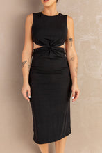 Load image into Gallery viewer, Twist Front Cutout Sleeveless Midi Dress