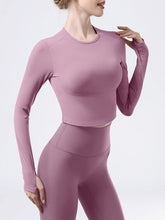 Load image into Gallery viewer, Round Neck Long Sleeve Active T-Shirt