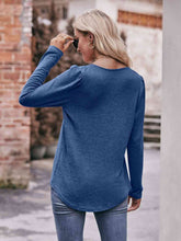 Load image into Gallery viewer, Double Take Pleated Detail Curved Hem Long Sleeve Top